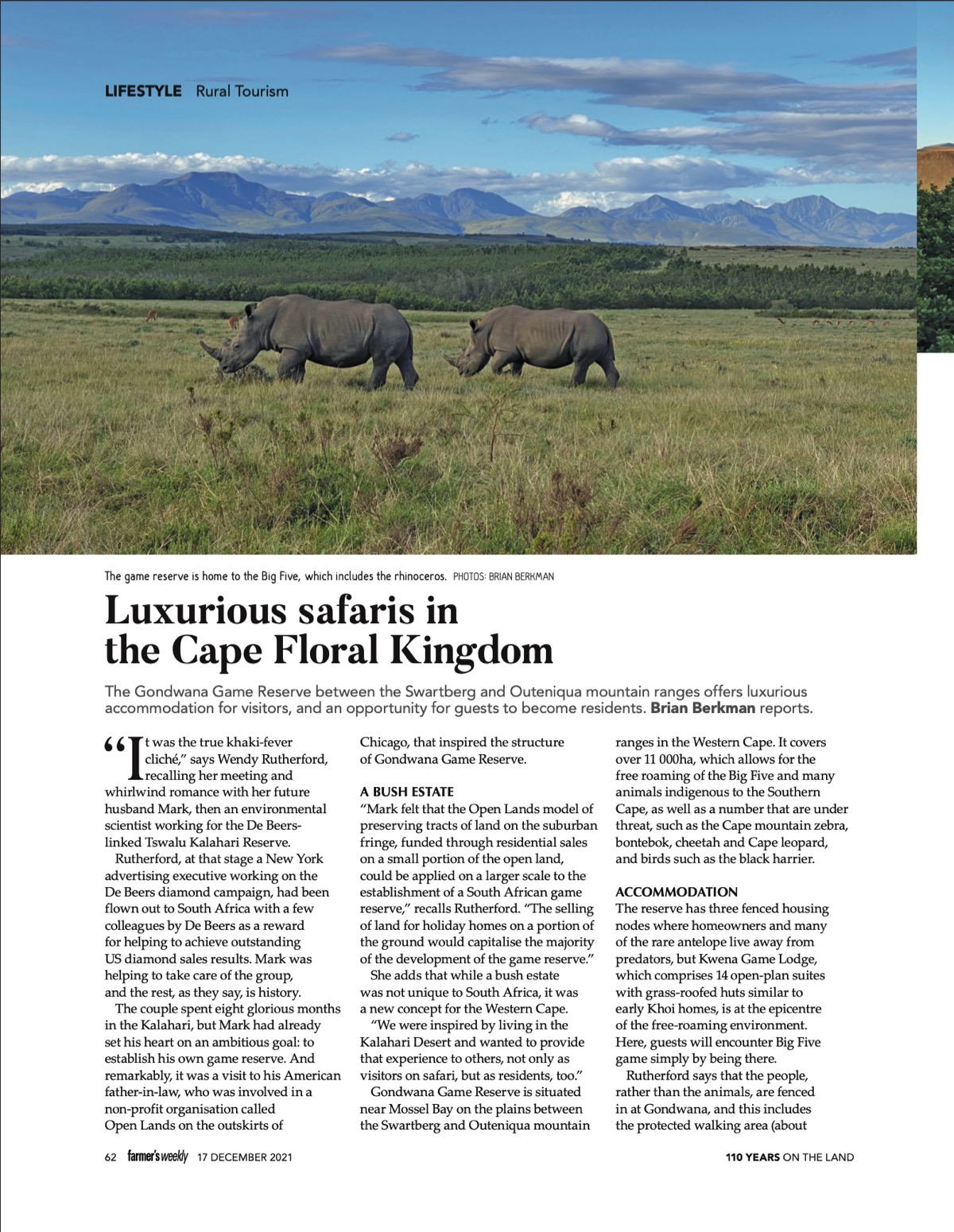 Gondwana near Mossel Bay in Farmer’s Weekly