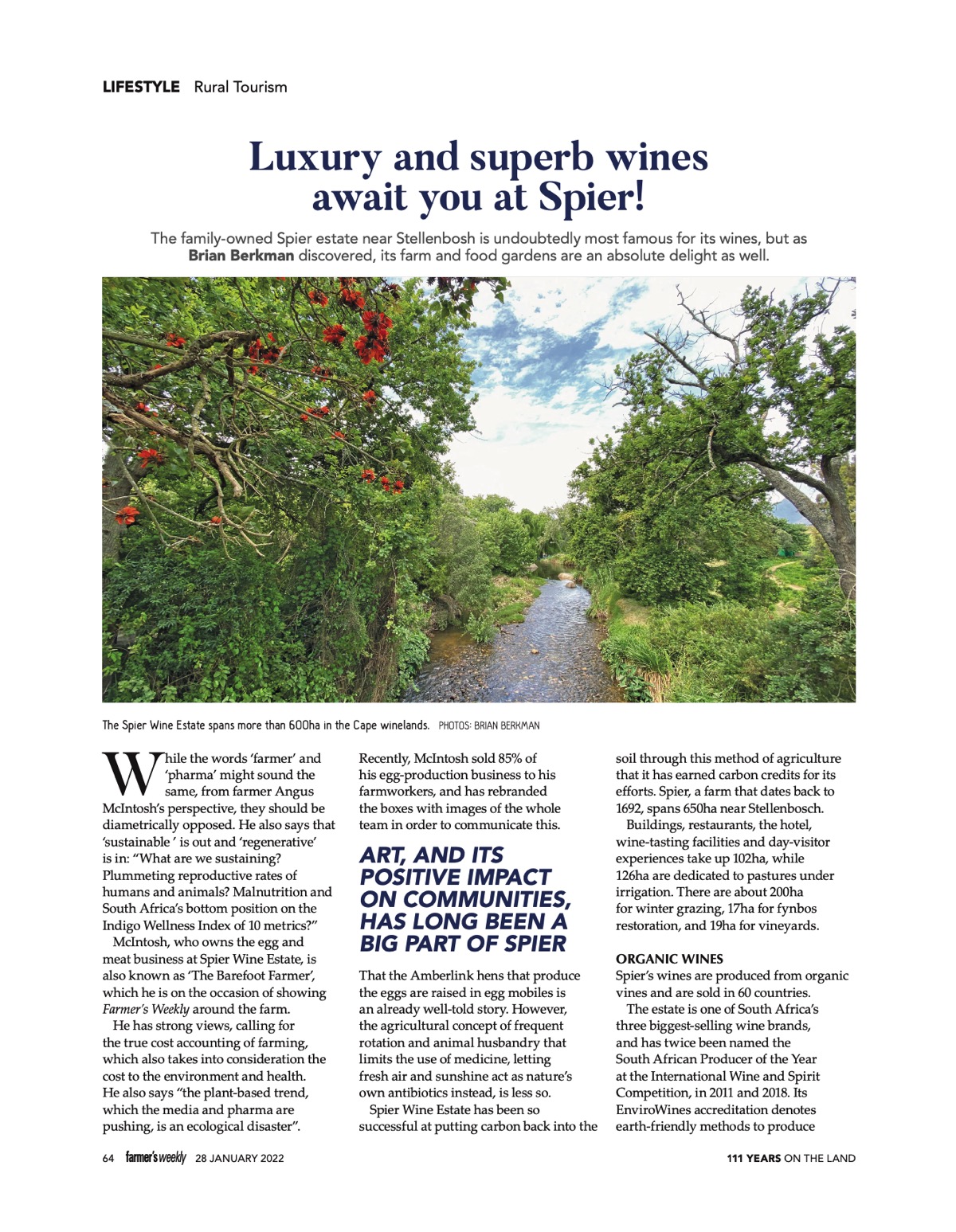 Spier in Farmer’s Weekly Magazine