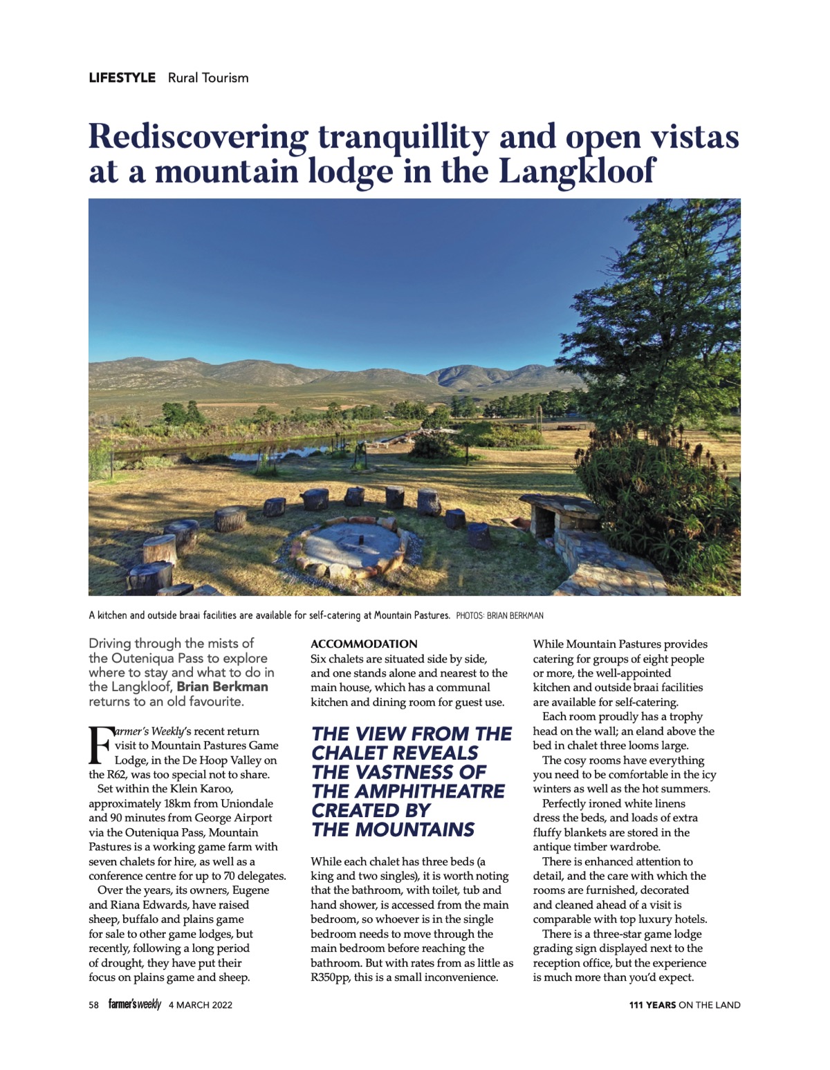 Mountain Pastures, Uniondale, as published in Farmer’s Weekly, March 4, 2022.