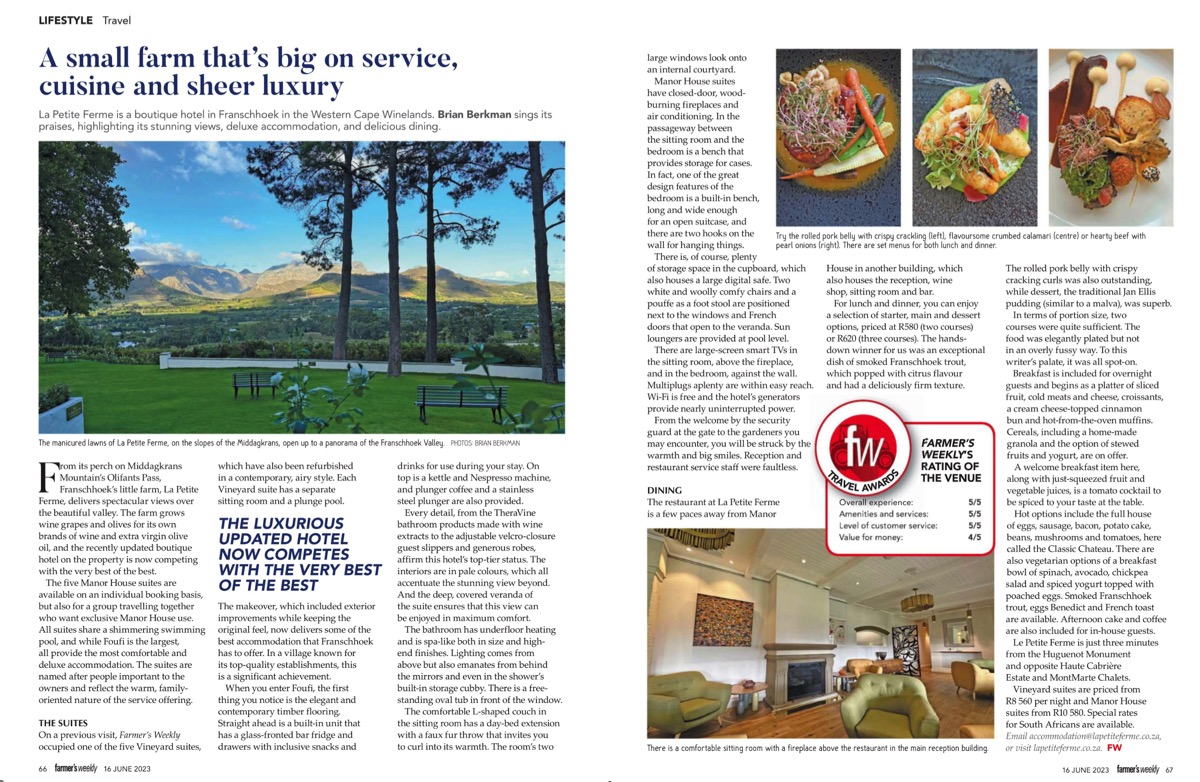 La Petite Ferme, Farmer’s Weekly, June 16, 2023