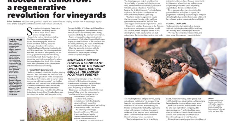 Rooted in Tomorrow: Nederburg Estate’s regenerative agriculture as published in Farmer’s Weekly magazine, March 2026.